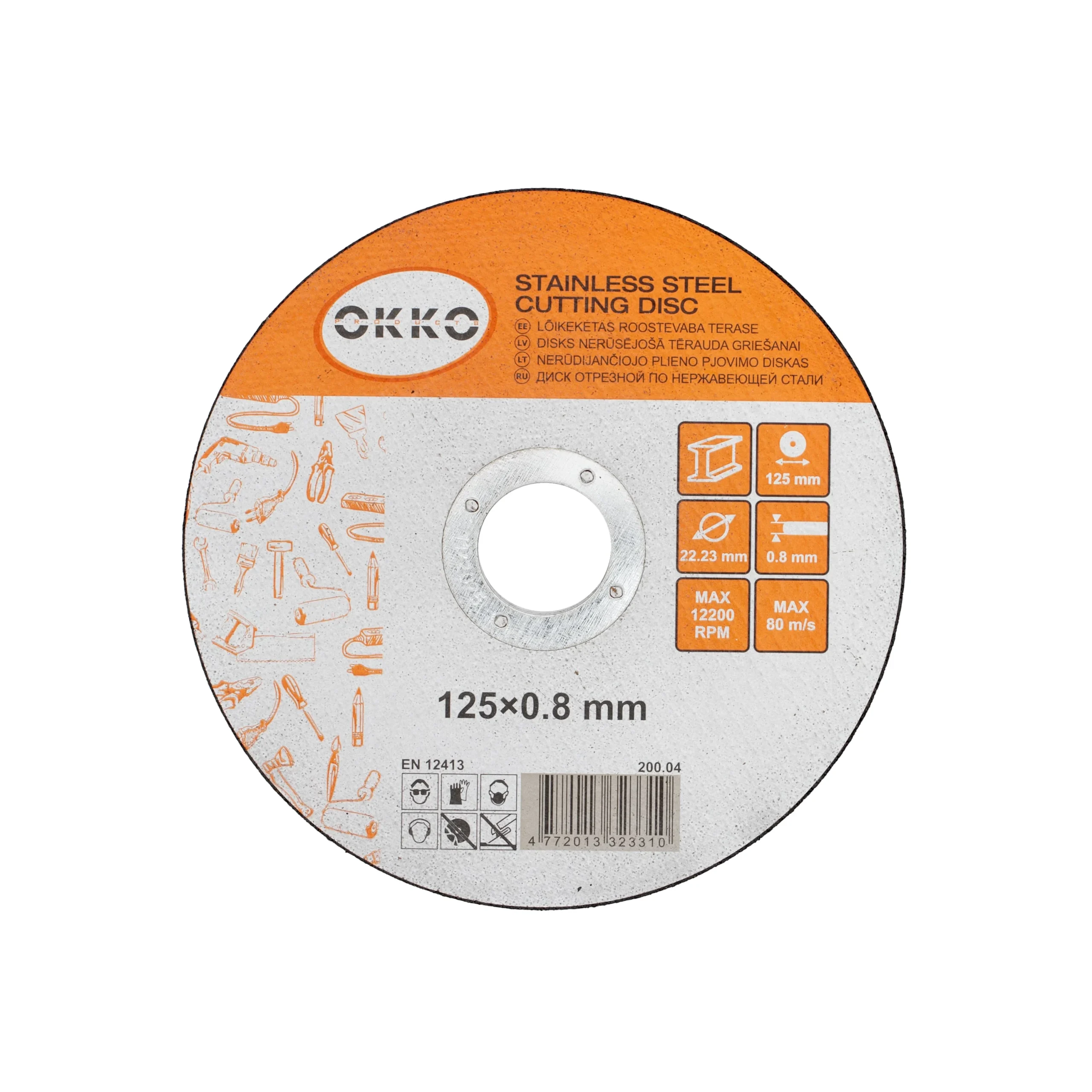 SPINNING TIRE DOESN'T RUST. FOR STEEL 125X0.8 OKKO