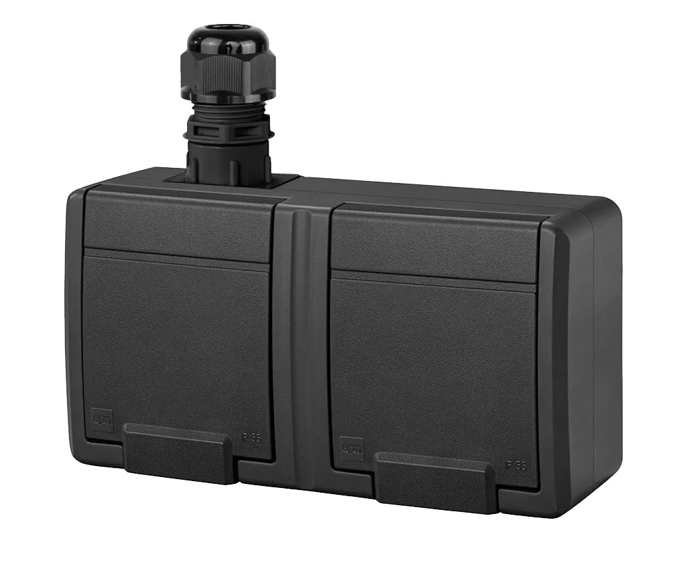 SOCKET 5045-67 2 IP65 AQUANT BLACK