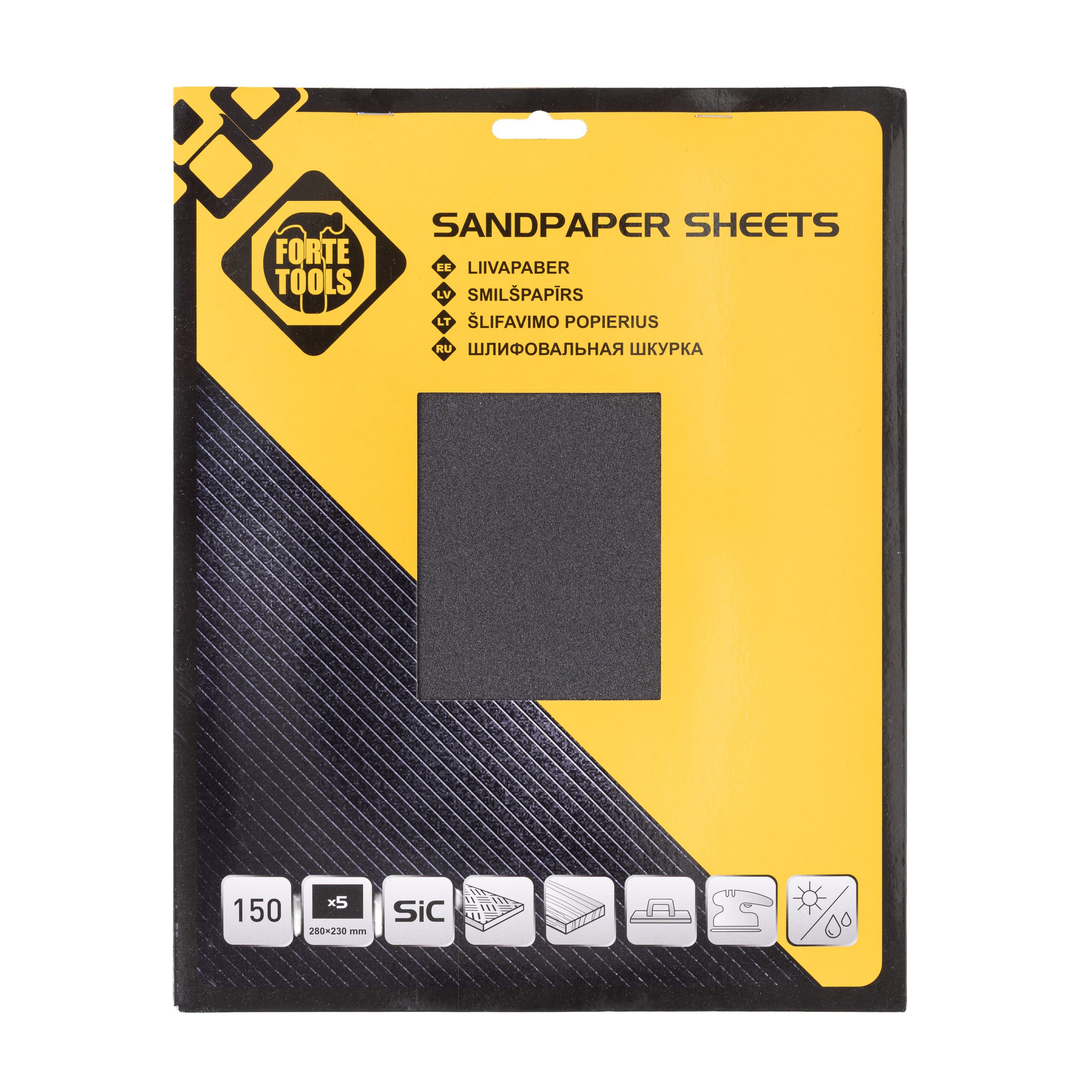 SANDPAPER FOR METAL NO. 150 230X280 5PCS