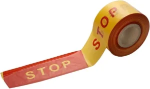 WARNING TAPE WITH THE INSCRIPTION STOP