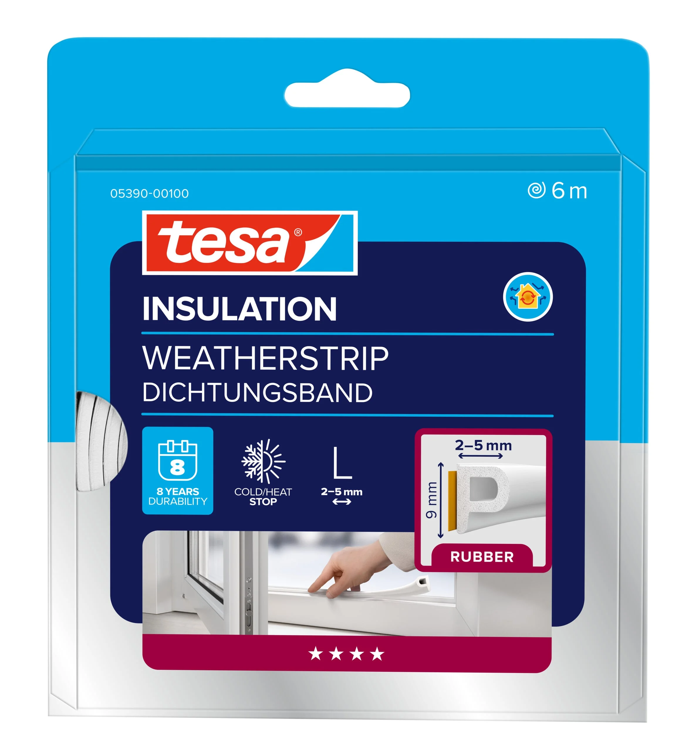 BLĪVLENTE P-PROFILS BALTS 9X5MM 6M