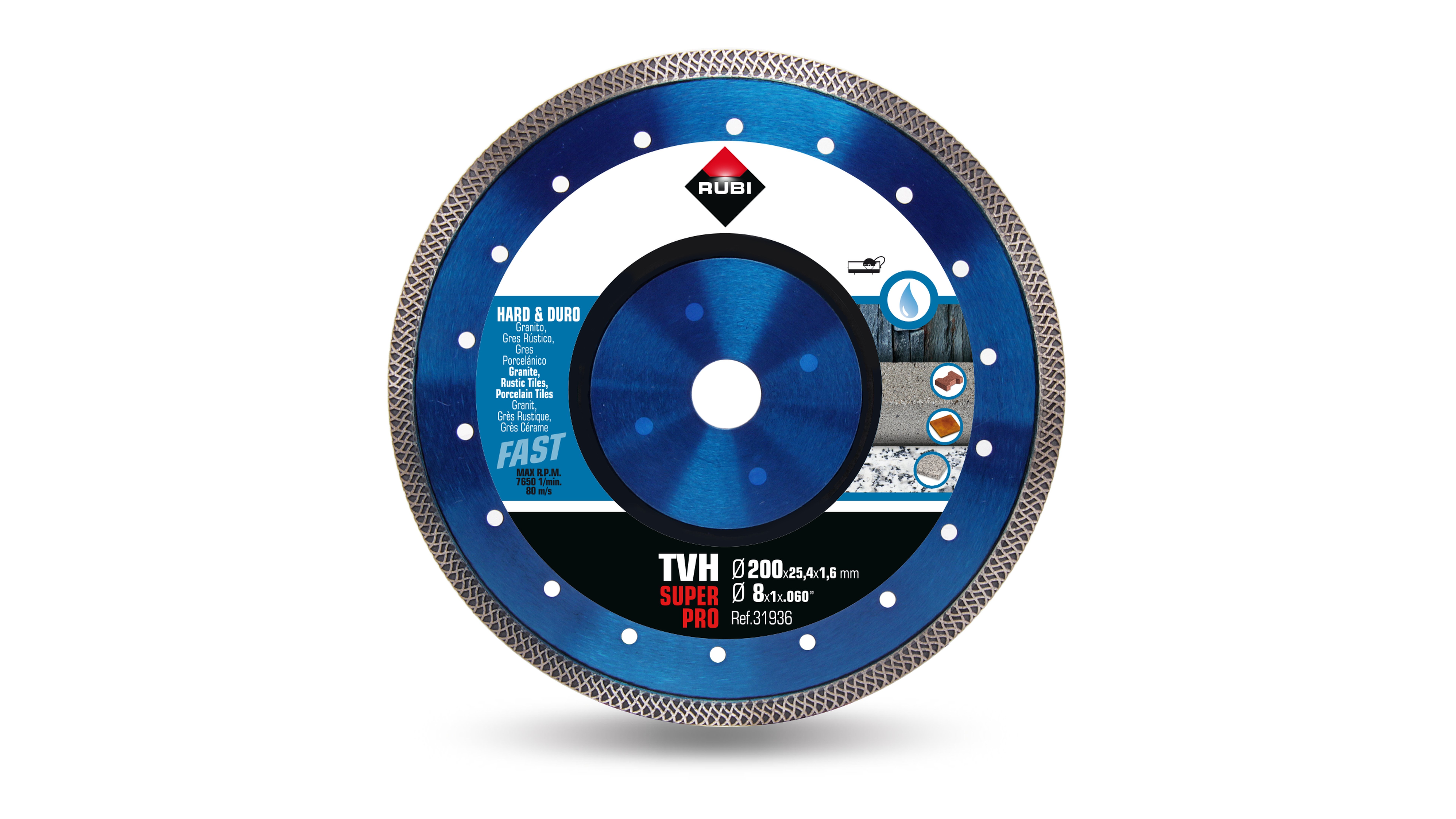 DIAMOND DISC SUPERPRO 2O0/25.4MM TVH WET