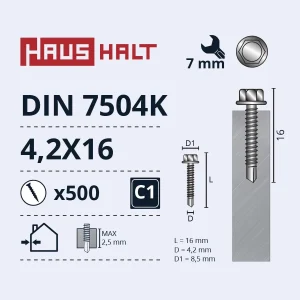 САМОРЕЗ 4,2X16 DIN7504K ZN(500)