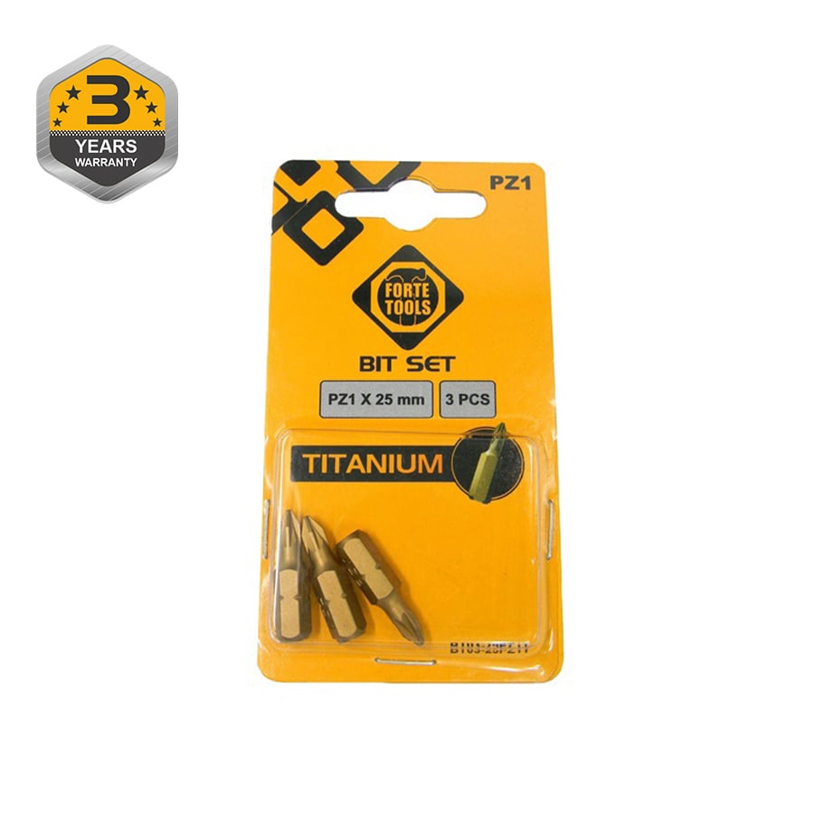SCREWDRIVER TIP PZ1X25MM 3PC TIN