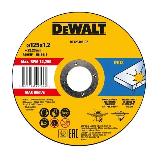 DISKS NER.STEEL DEWALT DT42340Z-QZ 125X1.2
