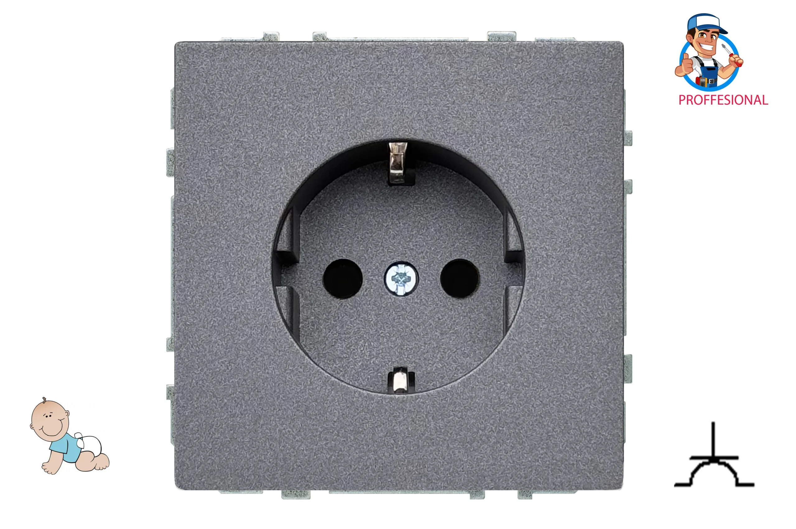 SOCKET IKL16-214-01.M/BM MODERN BLACK