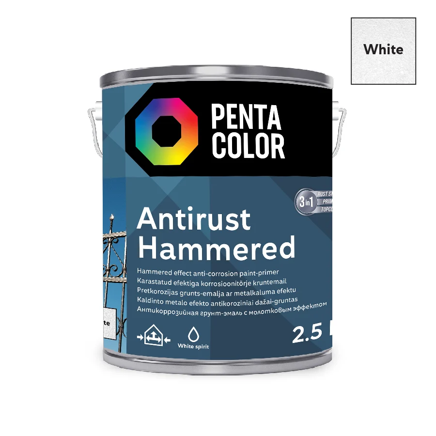 КРАСКА МЕТАЛЛ. ПОВЕРХ. PENTACOLOR БЕЛАЯ 2,5Л