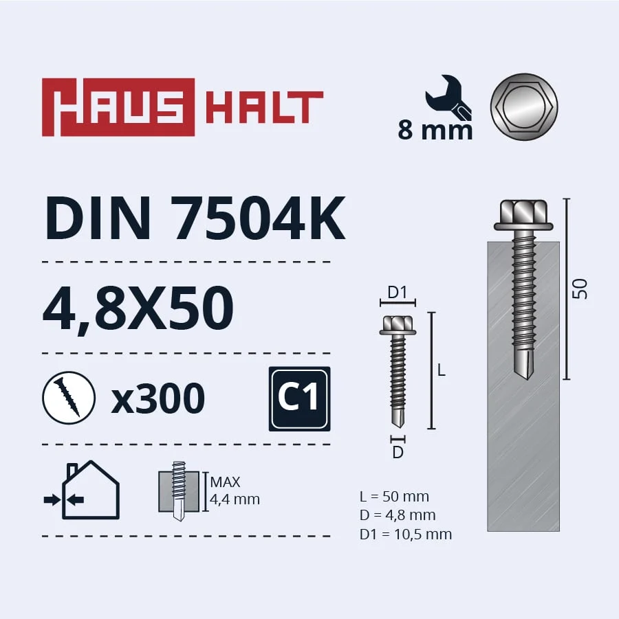 ВИНТ С ВНУТRENНей РЕЗЬБОЙ 4,8X50 DIN7504K ZN (300)