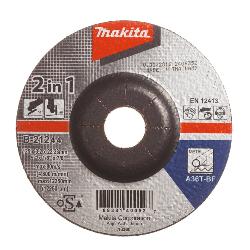 CUTTING + GRINDING DISK MAKITA 125X3.2MM