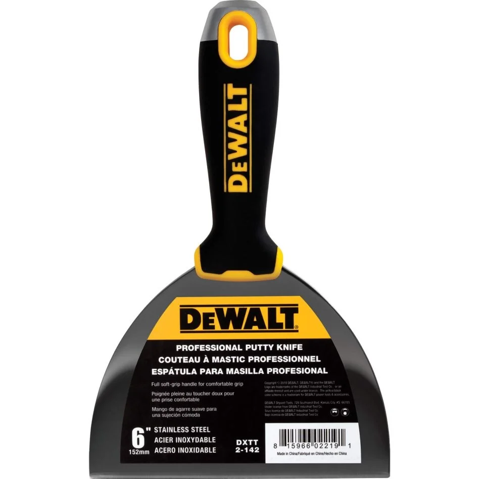 DeWALT отделочная SS лопатка 6" (152мм) Soft Grip