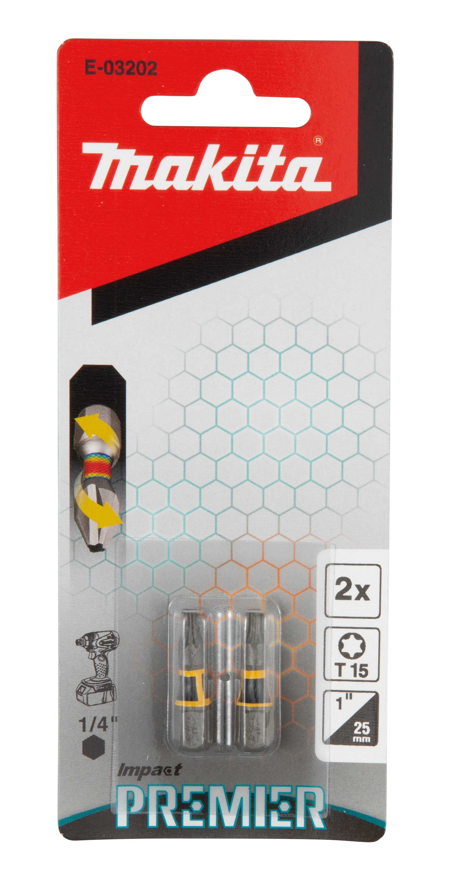 BIT TORSION E-03202 T15-25MM 2PCS