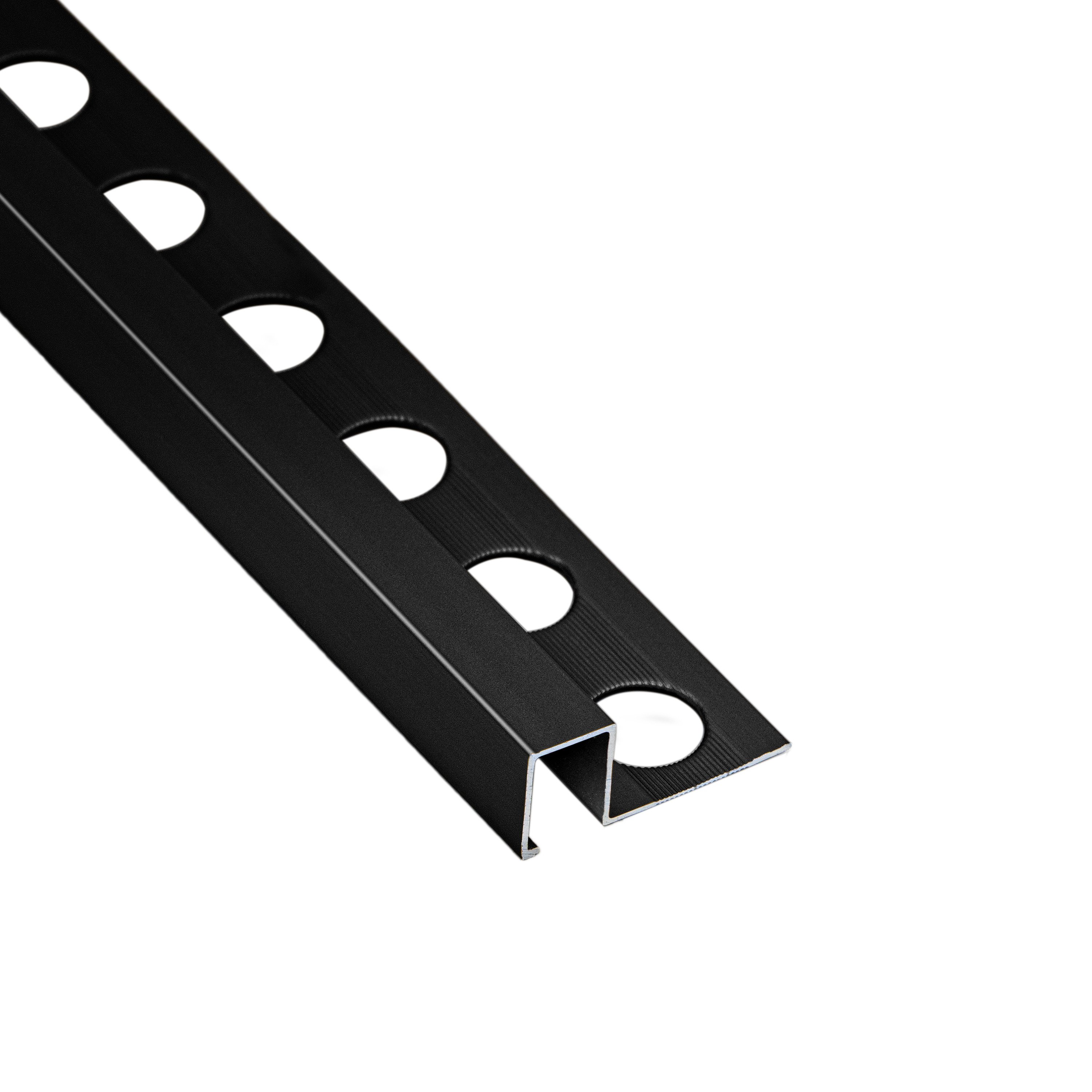LIST AL U R10X10MM/2.6M MAT BLACK