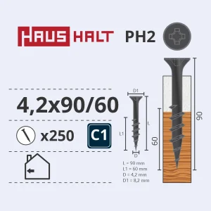 WOOD SCREW REGIPSH 4.2X90/60 (250)