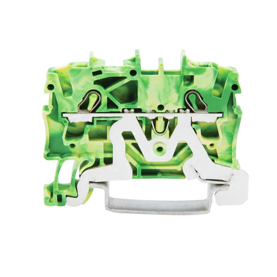 SPAILE 2 POL DIN SLIEDEI 2.5MM2 DZELTENA