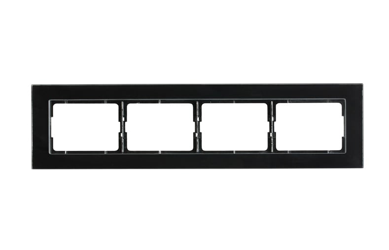 FRAME R04V 4-PLACE BLACK GLASS XP