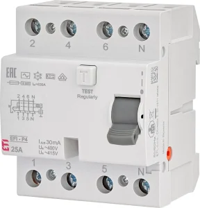 РЕЛЕЙ УТЕЧКИ 4P 25A 30MA EFI-P4