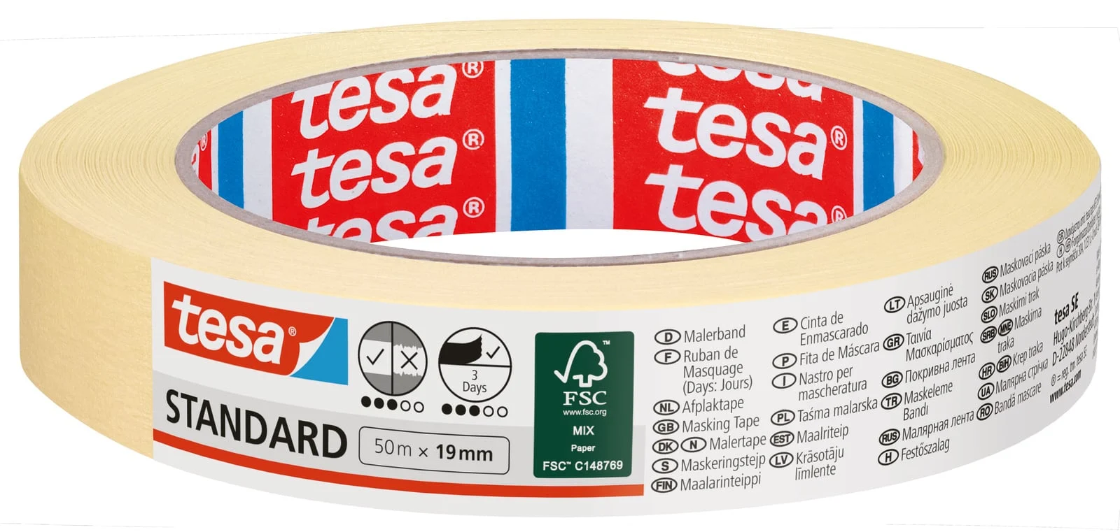 LENTE KRĀSOJOŠĀ STAND.TESA 4D 50MX19MM