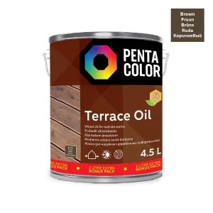 BROWN OIL FOR WOOD TERRACES 3.5+1L