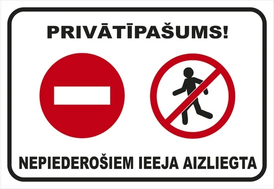 INDICATION PRIVATE ENTRY PROHIBITED AIZL.220X320