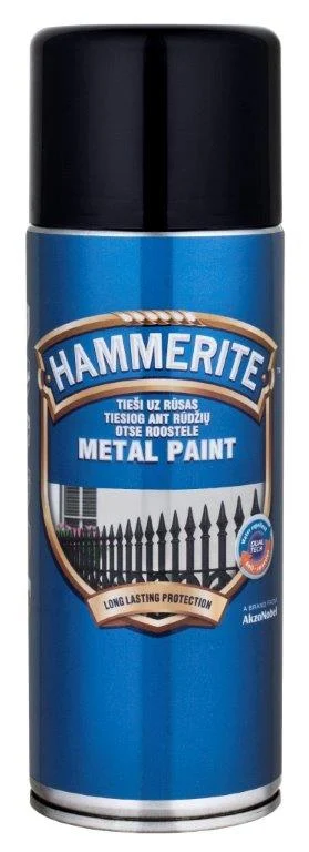 KRĀSA AEROS. HAMMERITE MELNS GLANC.400ML