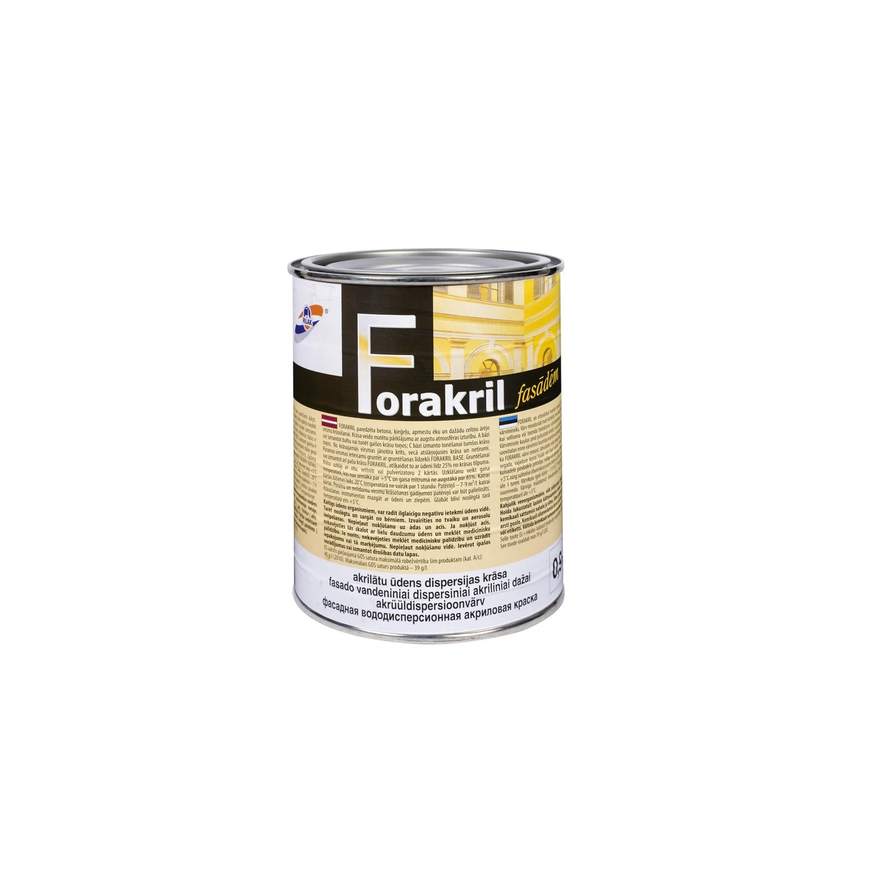 KRĀSA FASĀDĒM FORAKRIL A 1.3KG/0.9L