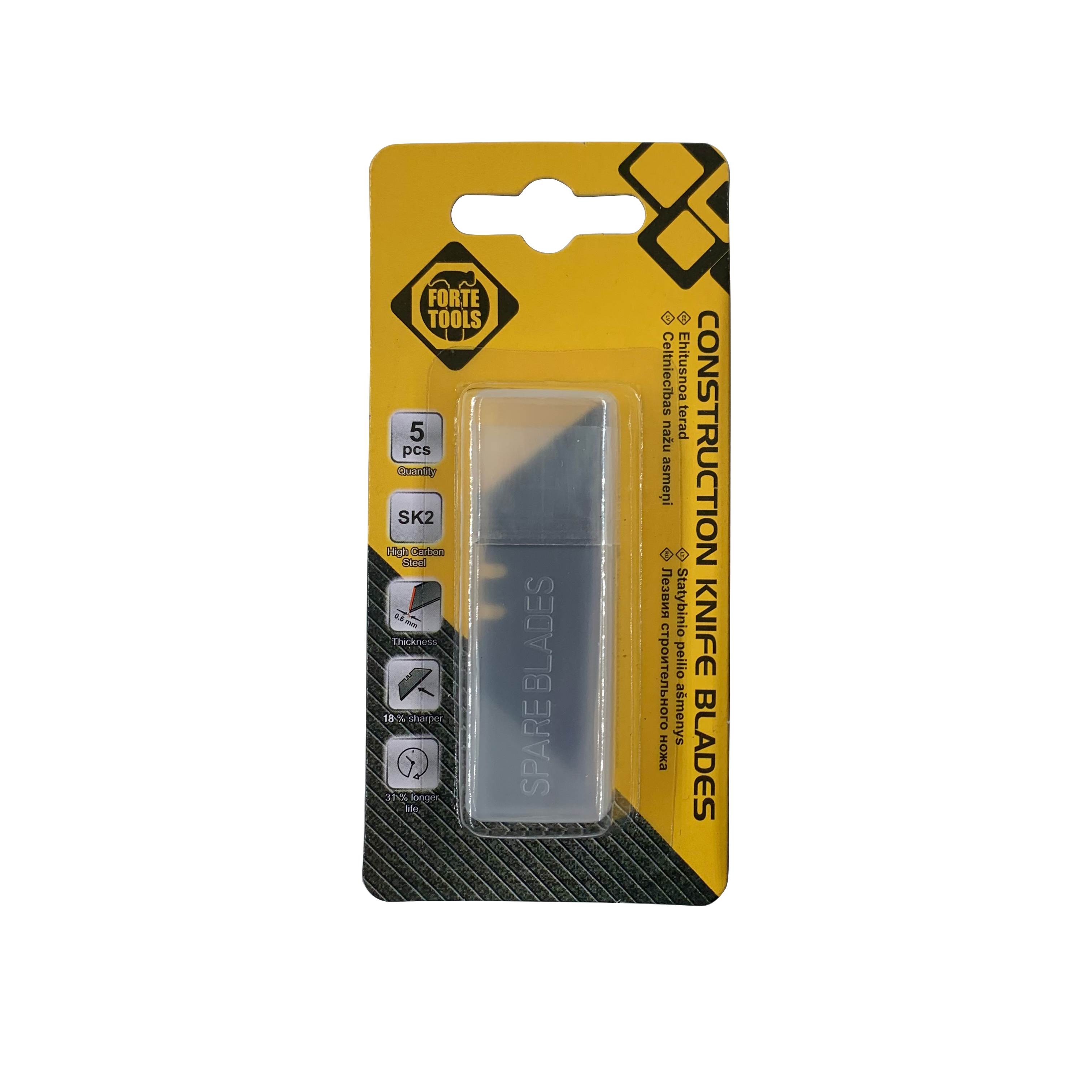 UNIVERSAL KNIFE BLADES FORTE TOOLS 5PCS.