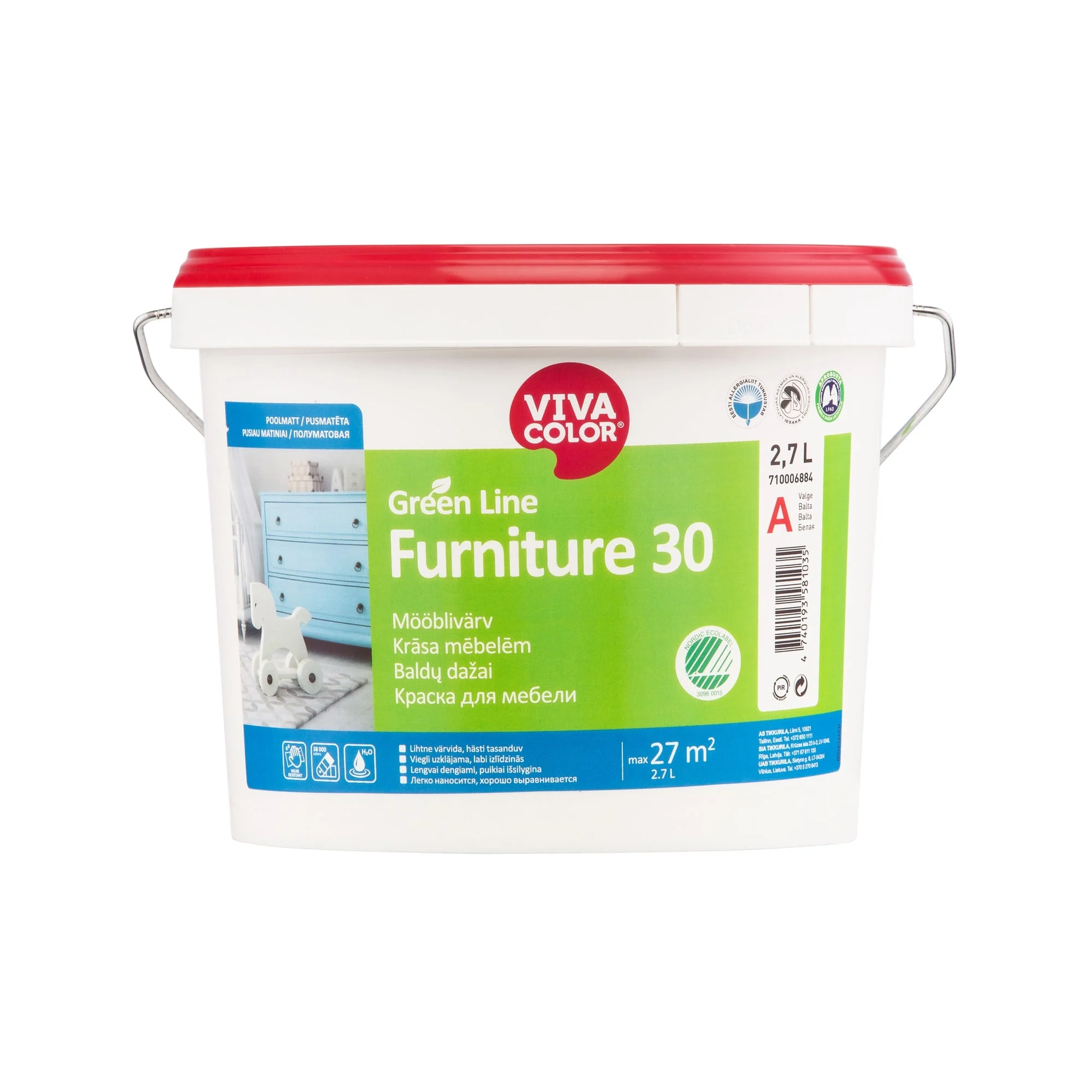 КРАСКА GREEN LINE FURNITURE 30 A 2,7L