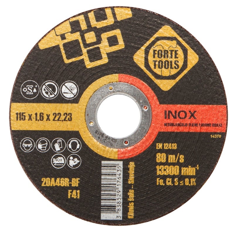 DISK FOR CUTTING STAINLESS STEEL 115X1.6X22