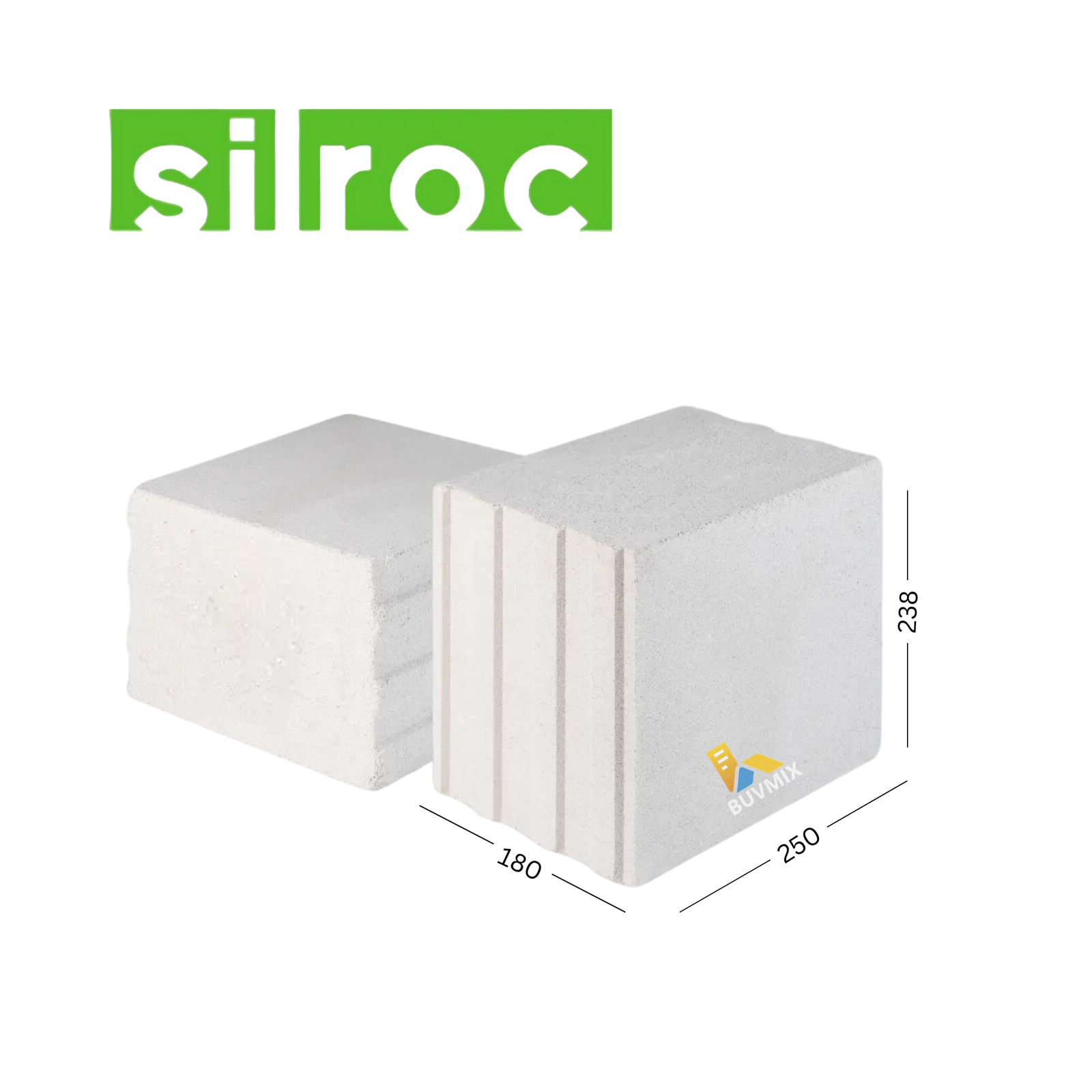 Silroc 180 AKU silicate blocks 15MPa 180x250x238mm