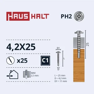 САМОРЕЗ 4,2X25 ДЛЯ ДЕРЕВА+ 25ШТ БЛ