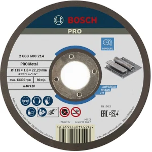 CUTTING DISC 115X22X1.6 MM, METAL