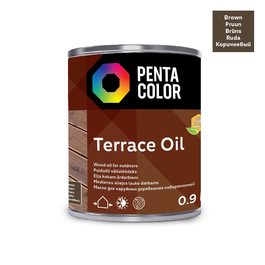 TUNG OIL FOR TERRACES BROWN 0.9L