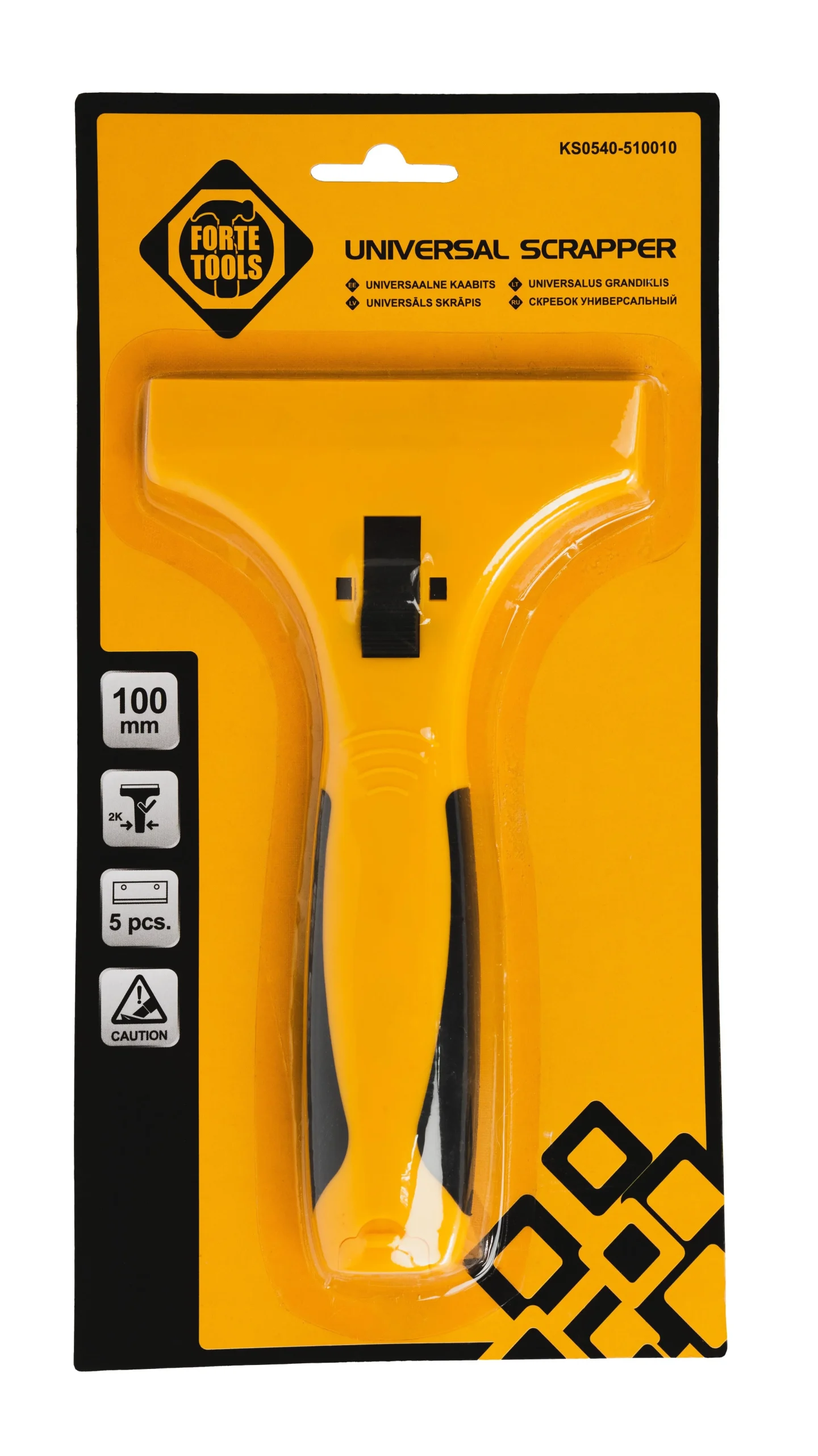 UNIVERSAL SCRAPER 100 MM WITH 2 COMP.HANDLES