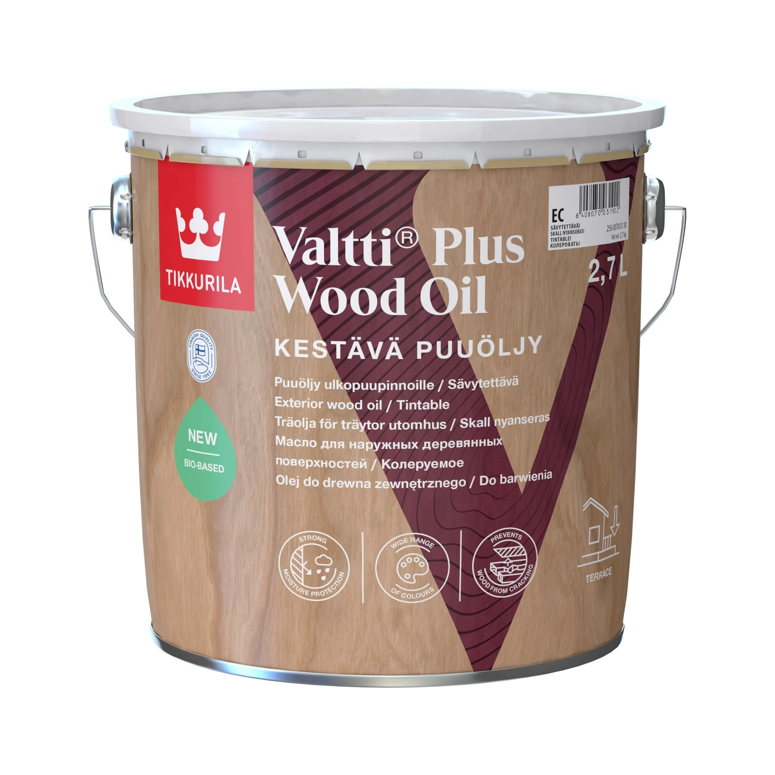 МАСТИКИ ДЛЯ ДЕРЕВА VALTTI PLUS WOOD OIL EC 2.7L