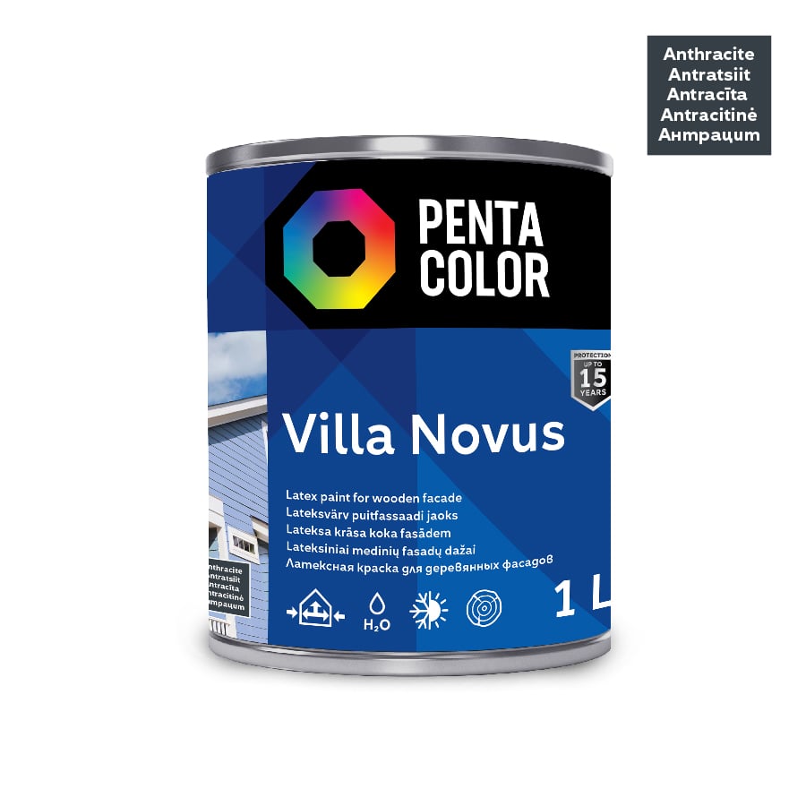 ЦВЕТ ФАСАДЫ VILLA NOVUS АНТРАЦИТ 1 L