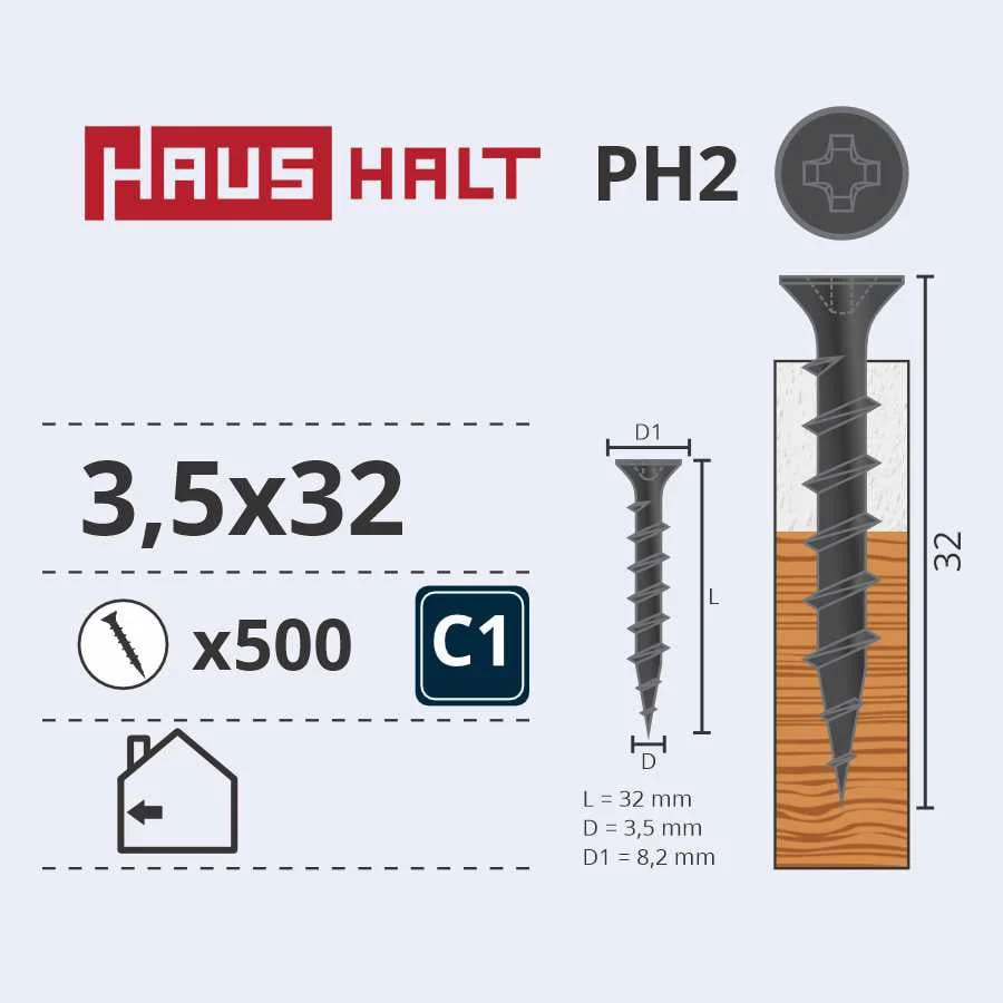 WOOD SCREW REGIPSA 3.5X32 (500)