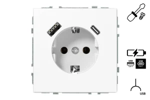 SOCKET+USB A+C IUK-3-01.M/WM MODERN WHITE