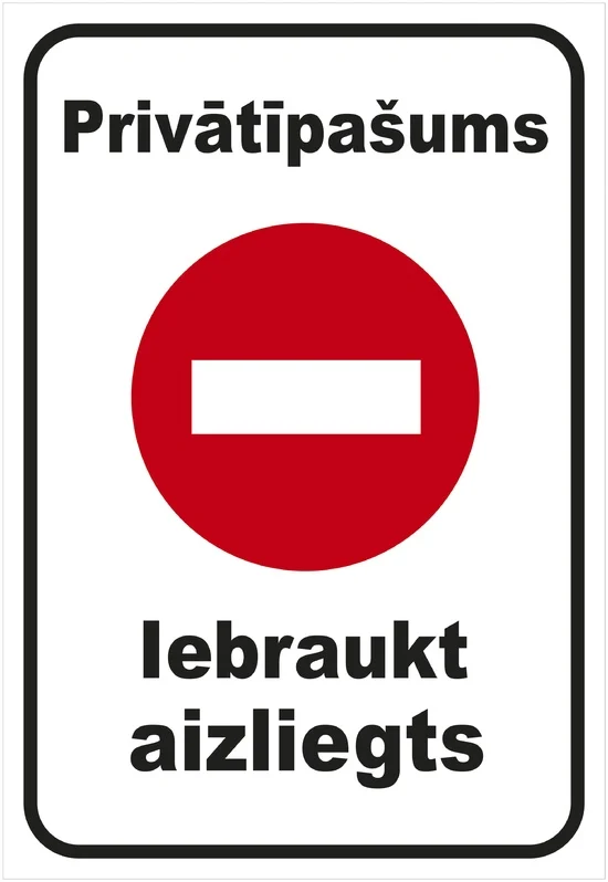 WARNING PRIVATE ENTRY PROHIBITED 220X320