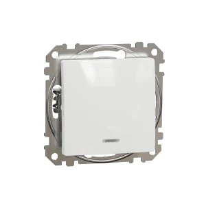 SWITCH SEDNA BLUE LED INDICATOR WHITE