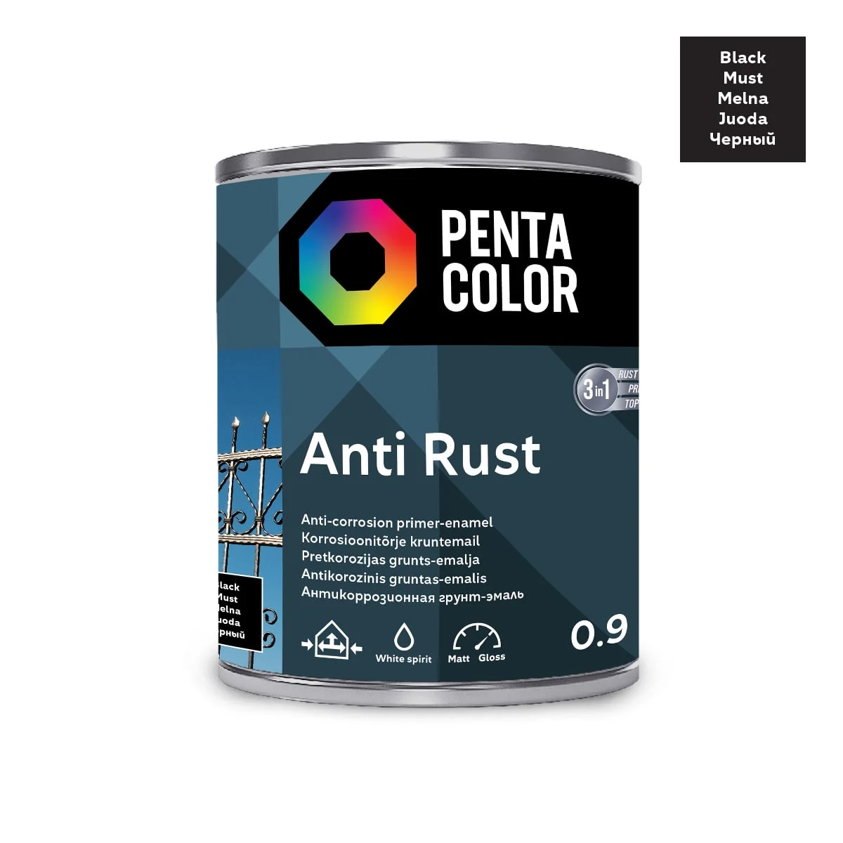 GRUNTS-EMALJA ANTIRUST 0.9L MELNA