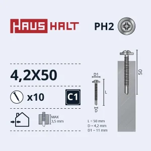 SKRŪV.PAŠG.4,2X50 MET+DRILL ZN 10GB BL