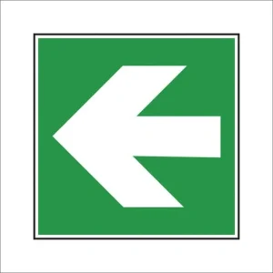 EVACUATION DIRECTION SIGN, 10X10CM