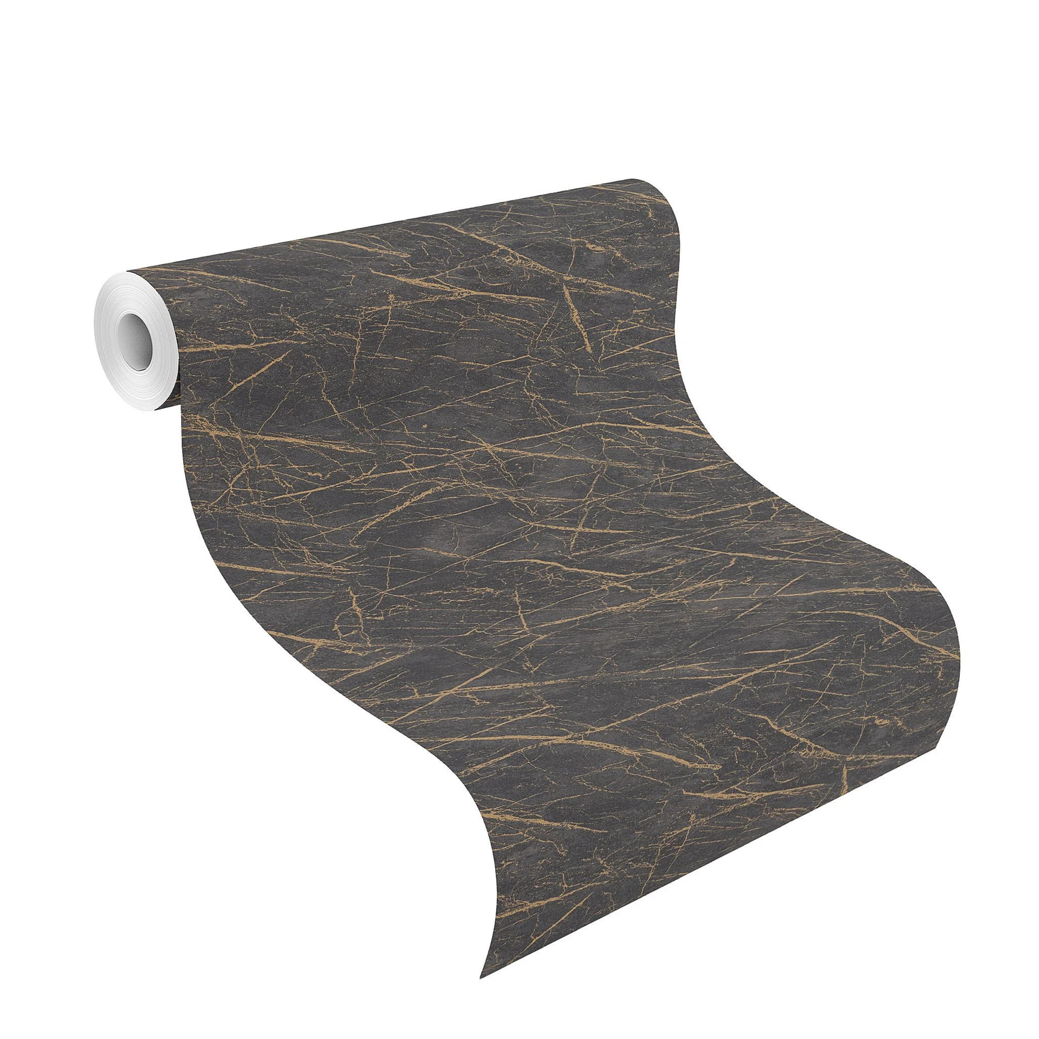 VINYL WALLPAPER 428964 BLACK GOLD MARBLE.