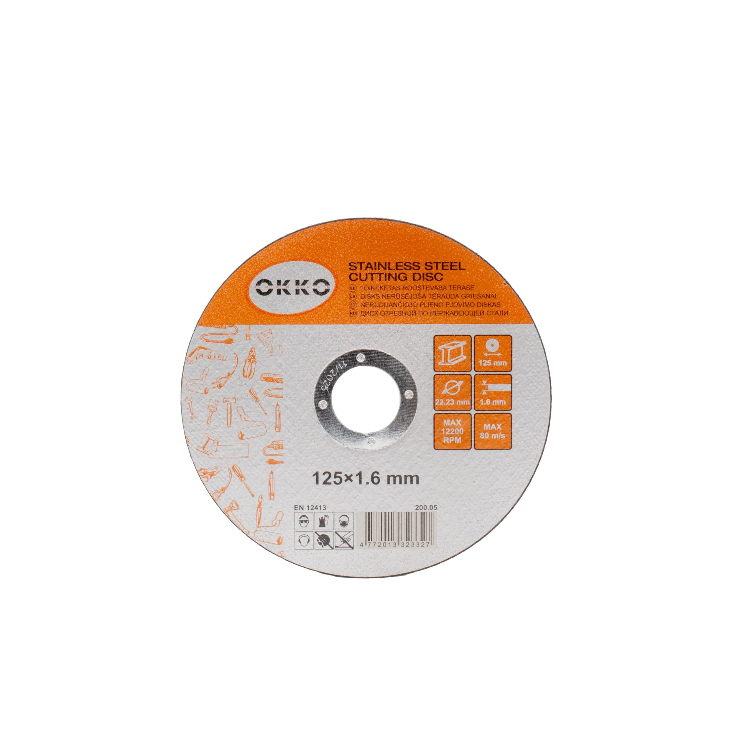 SPINNING TIRE DOESN'T RUST. FOR STEEL 125X1.6 OKKO