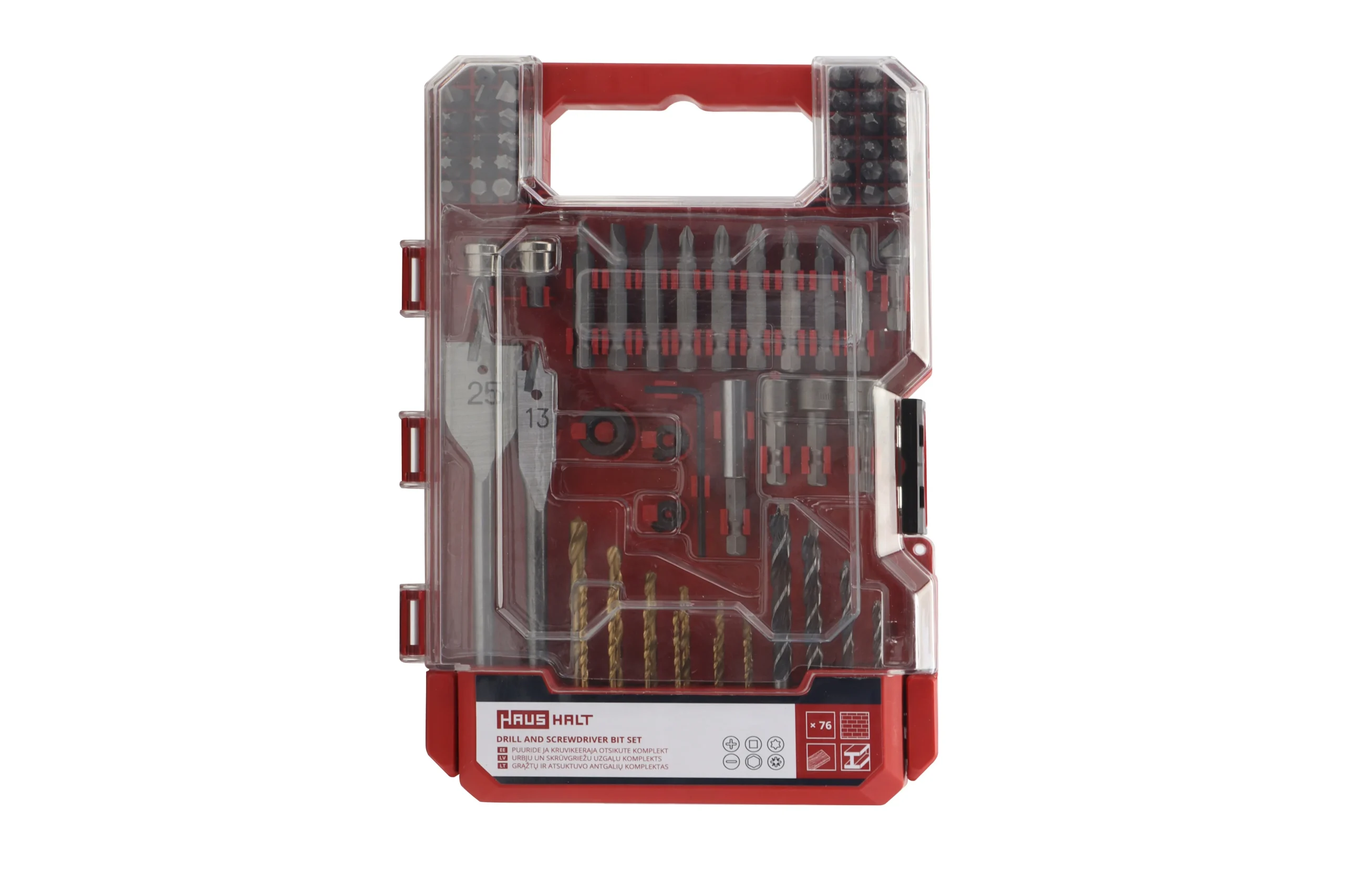 DRILL/SCREW DRIVE SET HAUSHALT 76 PIECES