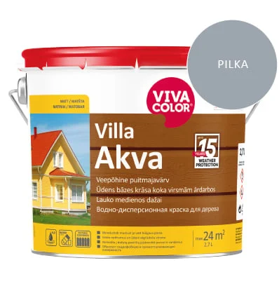 КРАСКА ДЛЯ ДЕРЕВА VILLA AKVA СЕРАЯ 7040 2.7L