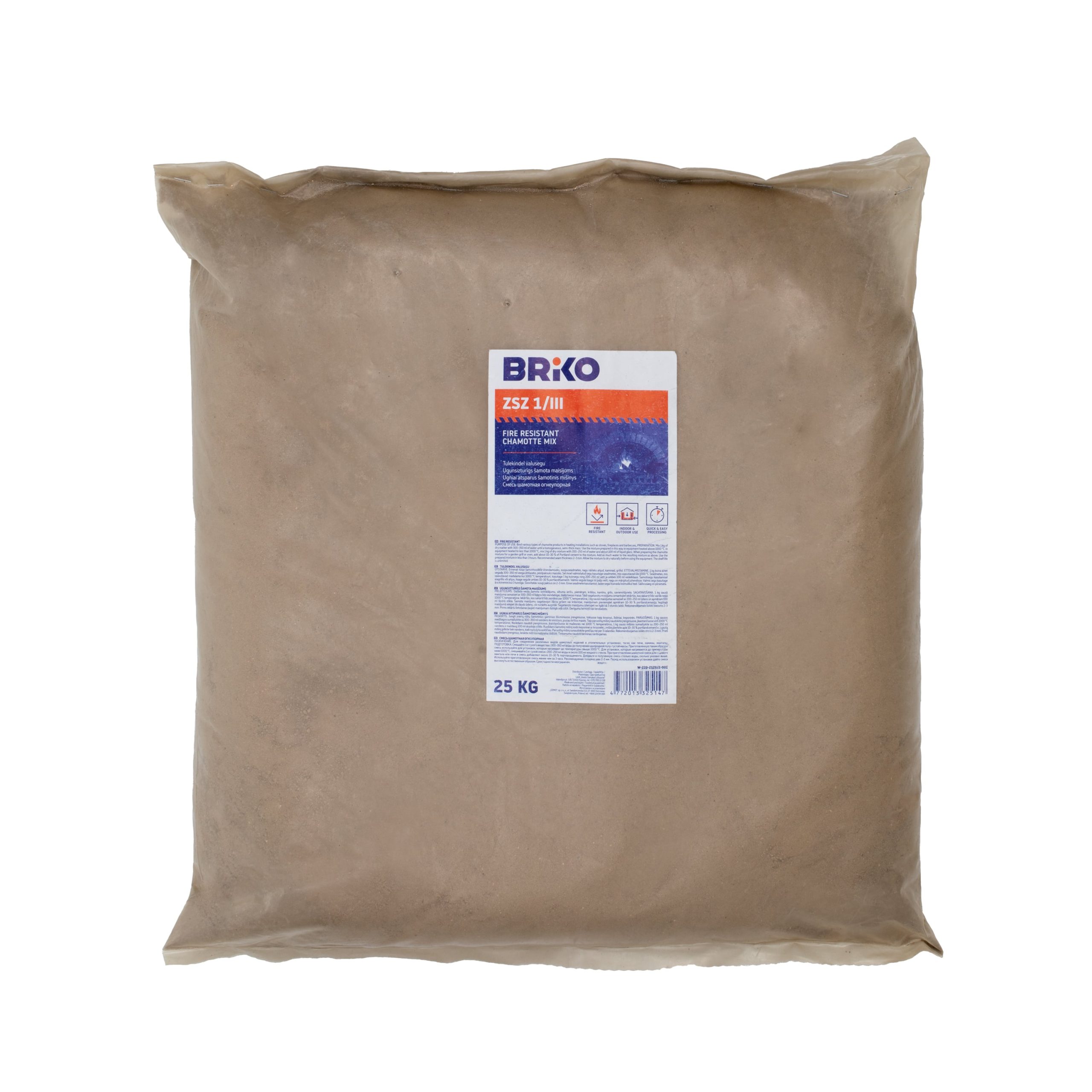 ŠAMOT.MAISĪJ.UGUNSIZT ZSZ 1/IIIBRIKO25KG