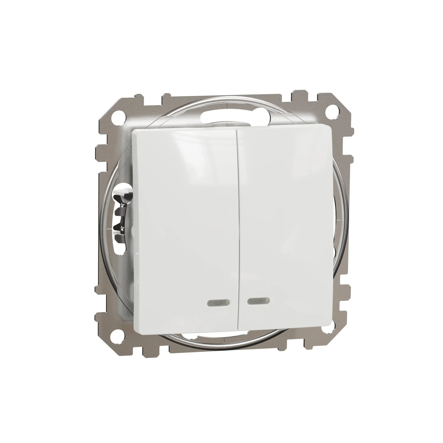SWITCH SEDNA 1+1 BLUE LED INDICATOR WHITE