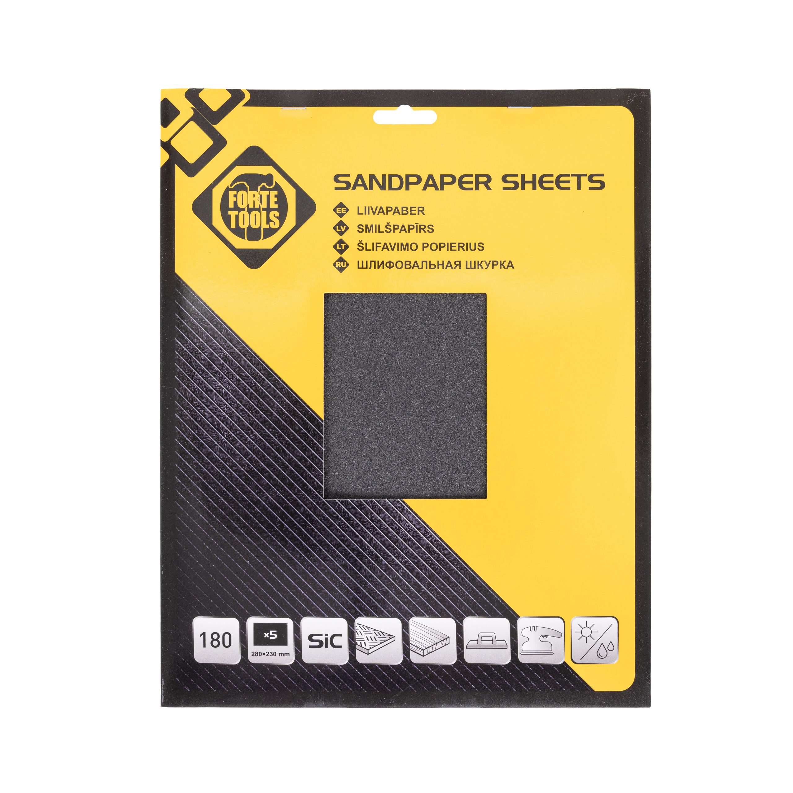 SANDPAPER FOR METAL NO. 180 230X280 5PCS
