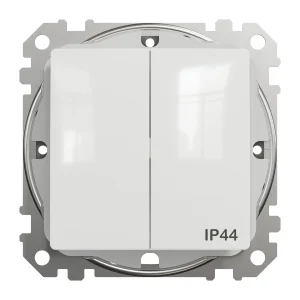 DOUBLE SWITCH IP44 WHITE